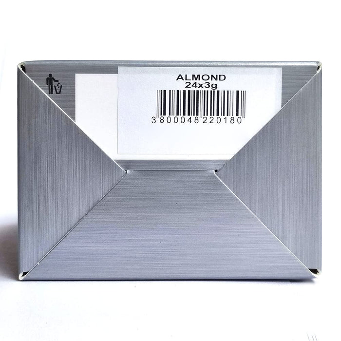 Bolero Sticks Sabor Almendra, Caja de 24x3g. Bebida en polvo soluble sin azúcar, con Stevia y Vitaminas. Ideal para llevar, sin gluten, sin lactosa y bajo en calorías. Bolero - lateral