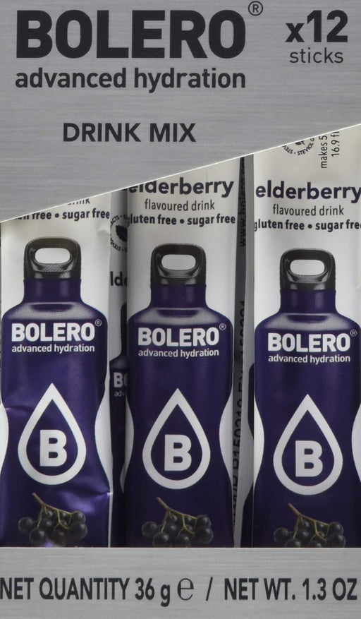 Bolero Sticks Sabor Arándano Rojo, Caja de 12x3g. Bebida en polvo sin azúcar, baja en calorías y con Stevia para una hidratación refrescante y saludable. Bolero - pack