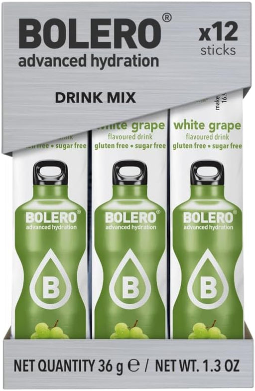 Bolero Sticks Sabor Bayas de Açaí, Caja de 12x3g. Bebida instantánea sin azúcar con Stevia y Vitamina C, un refresco antioxidante para una hidratación avanzada. Bolero - frontal