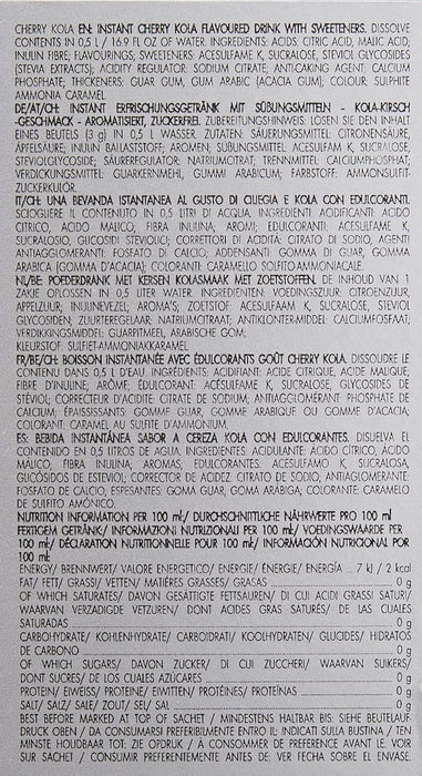Bolero Sticks Sabor Cereza y Cola, Caja de 12x3g. Bebida instantánea sin azúcar, baja en calorías y con Stevia para una hidratación avanzada con un delicioso sabor. Bolero - detalle