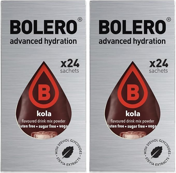 Bolero Sticks Sabor Cola, Mega Pack de 48x3g. Bebida instantánea en polvo sin azúcar con Stevia, ideal para llevar y preparar tu refresco bajo en calorías en cualquier lugar. Bolero - frontal