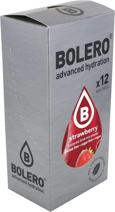 Bolero Sticks Sabor Fresa, 12x3g. Bebida en polvo para llevar sin azúcar, con Stevia y Vitamina C para una hidratación avanzada y refrescante en cualquier lugar. Bolero - lateral