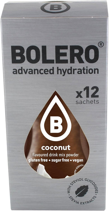 Bolero Sticks Sabor Frutas Exóticas, Caja de 12x3g. Bebida instantánea en polvo sin azúcar, baja en calorías y con Stevia para una hidratación placentera. Bolero - lateral