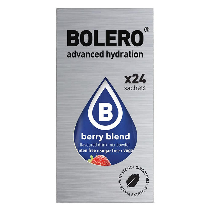 Bolero Sticks Sabor Frutos del Bosque, Caja de 24x3g. Bebida en polvo individual sin azúcar y con Stevia, ideal para tu botella de agua y para llevar a cualquier parte. Bolero - zoom