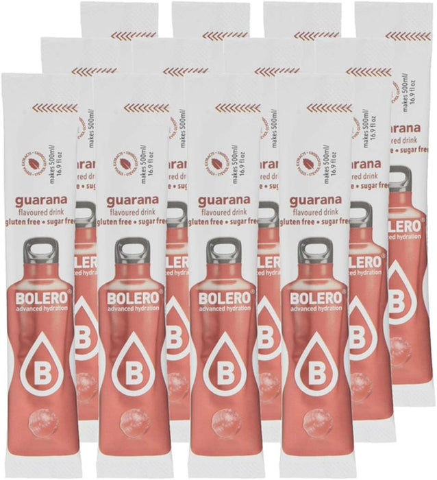Bolero Sticks Sabor Guaraná, Caja de 12x3g. Bebida instantánea sin azúcar, baja en calorías y con Stevia para una hidratación avanzada con un delicioso sabor. Bolero - zoom