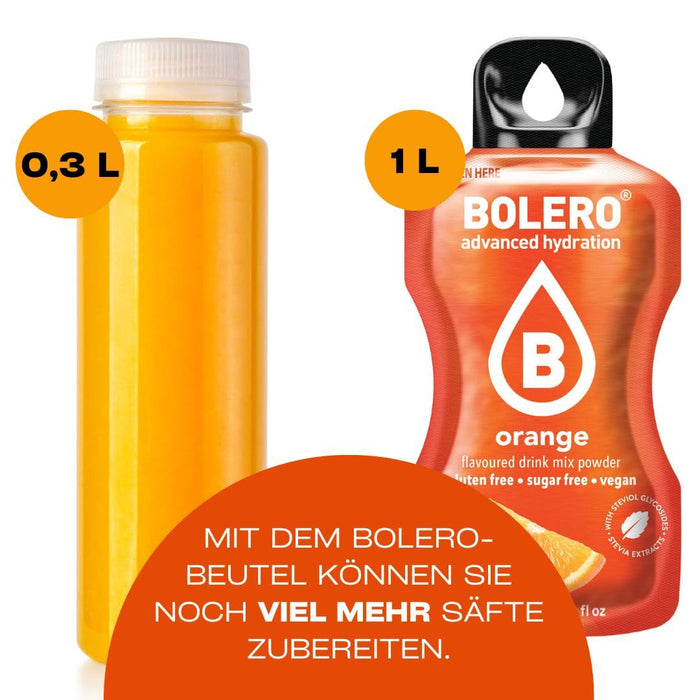Bolero Sticks Sabor Mango, Caja de 24x3g. Bebida en polvo soluble sin azúcar, con Stevia y Vitaminas. Ideal para llevar, sin gluten, sin lactosa y bajo en calorías. Bolero - zoom