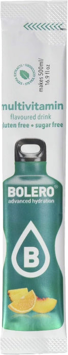 Bolero Sticks Sabor Multivitaminas, 12x3g. Bebida en polvo para llevar sin azúcar, con Stevia y enriquecida con Vitaminas A, C y E para una hidratación completa. Bolero - extra