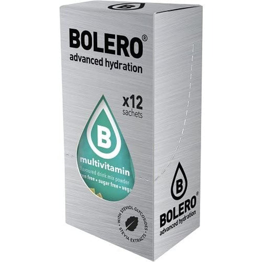 Bolero Sticks Sabor Multivitaminas, 12x3g. Bebida en polvo para llevar sin azúcar, con Stevia y enriquecida con Vitaminas A, C y E para una hidratación completa. Bolero - pack