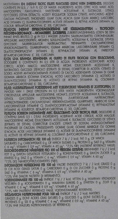 Bolero Sticks Sabor Multivitaminas, 12x3g. Bebida en polvo para llevar sin azúcar, con Stevia y enriquecida con Vitaminas A, C y E para una hidratación completa. Bolero - presentacion