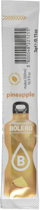 Bolero Sticks Sabor Piña, Pack de 12x3g. Bebida instantánea sin azúcar, baja en calorías y con Stevia para una hidratación avanzada con un delicioso toque tropical. Bolero - detalle