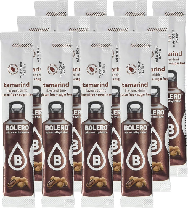 Bolero Sticks Sabor Tamarindo, Caja de 12x3g. Bebida en polvo sin azúcar, baja en calorías y con Stevia para una hidratación refrescante y saludable. Bolero - ingredientes