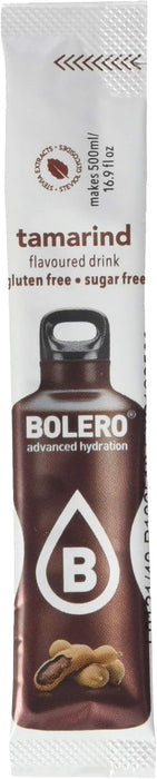 Bolero Sticks Sabor Tamarindo, Caja de 12x3g. Bebida en polvo sin azúcar, baja en calorías y con Stevia para una hidratación refrescante y saludable. Bolero - pack