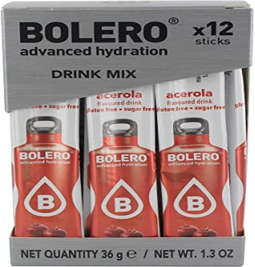 Bolero Sticks Sabor Zanahoria y Naranja, Caja de 12x3g. Bebida en polvo sin azúcar, baja en calorías y con Stevia para una hidratación refrescante y saludable. Bolero - frontal