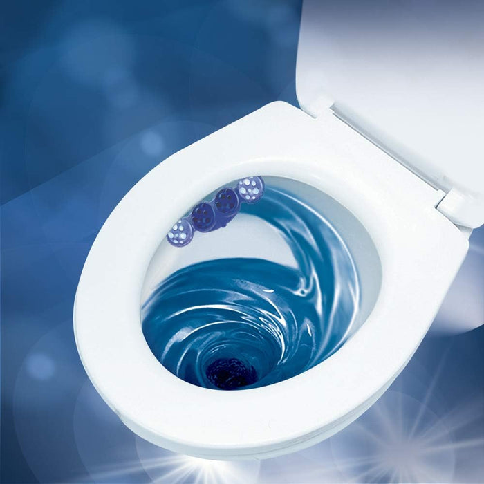 Bref Blue Activ+ Cloro, pack de 2 cestas para WC. Limpiador de inodoro con poder blanqueador, fórmula antical y agua azul para una limpieza visiblemente higiénica y fresca. Bref - extra