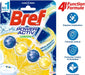 Bref Power Activ' Limón, pack de 10 cestas para WC. Limpiador de inodoro con fórmula 4 en 1 para una limpieza y un intenso frescor cítrico duraderos en cada descarga. Bref - lateral