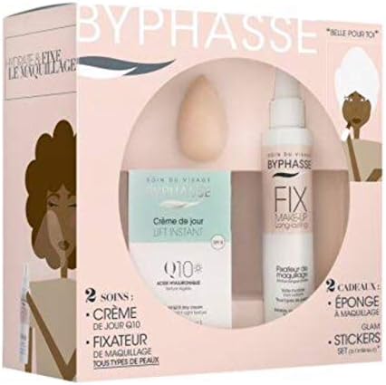 Byphasse Caja Regalo "Belle pour toi" con Fijador de Maquillaje, Crema de Día Lift Instant SPF8 y 2 regalos. El set perfecto para un maquillaje duradero y una piel cuidada. Byphasse - frontal