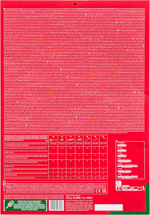 Calendario de Adviento Chupa Chups con 24 sorpresas variadas (210.6g). La cuenta atrás más original con un surtido de los caramelos con palo, chicles y gominolas más icónicos. Chupa Chups - pack