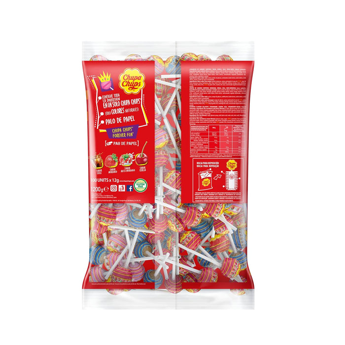 Chupa Chups Original, Bolsa Grande de 120 Caramelos con Palo (1.44kg). El formato ahorro ideal con 7 sabores surtidos para grandes fiestas, eventos y celebraciones. Chupa Chups - detalle