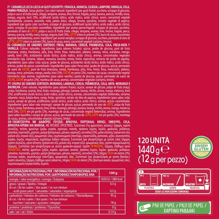 Chupa Chups Original, Bolsa Grande de 120 Caramelos con Palo (1.44kg). El formato ahorro ideal con 7 sabores surtidos para grandes fiestas, eventos y celebraciones. Chupa Chups - presentacion