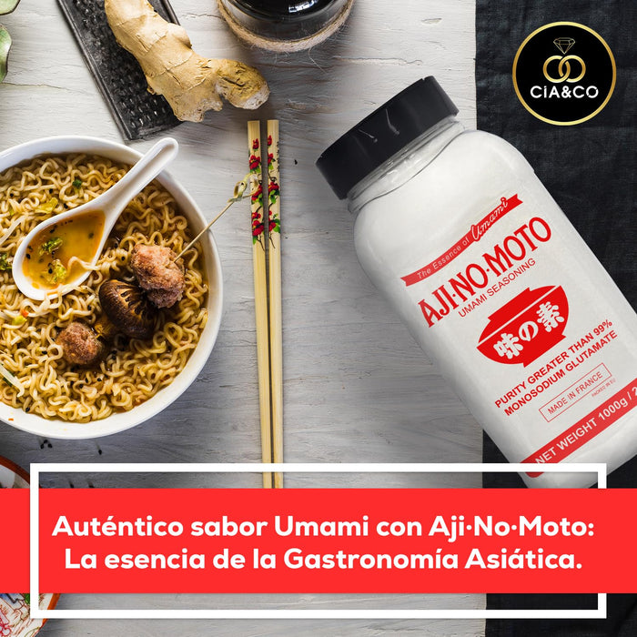 Ajinomoto Sazonador Umami en Polvo, Bote de 1kg con Dosificador Especial. Potenciador de sabor a base de Glutamato Monosódico (MSG) para una cocina más sabrosa y profesional. Cia&Co - detalle