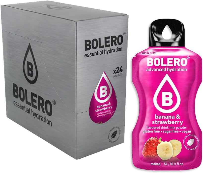 Bolero Banana y Fresa Sin Azúcar (24x9g) + Shaker Cia&Co (500ml). Pack completo de bebida hidratante con 50 Pepitas Saludables para un estilo de vida activo. Cia&Co - zoom