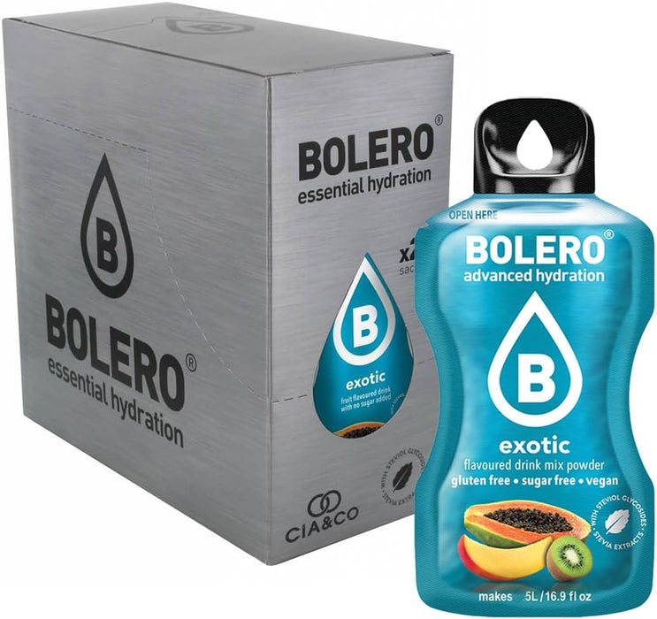 Bolero Exótico Sin Azúcar (24x9g) + Shaker Cia&Co (500ml). Pack completo de bebida hidratante con 50 Pepitas Saludables para un estilo de vida activo. Cia&Co - zoom