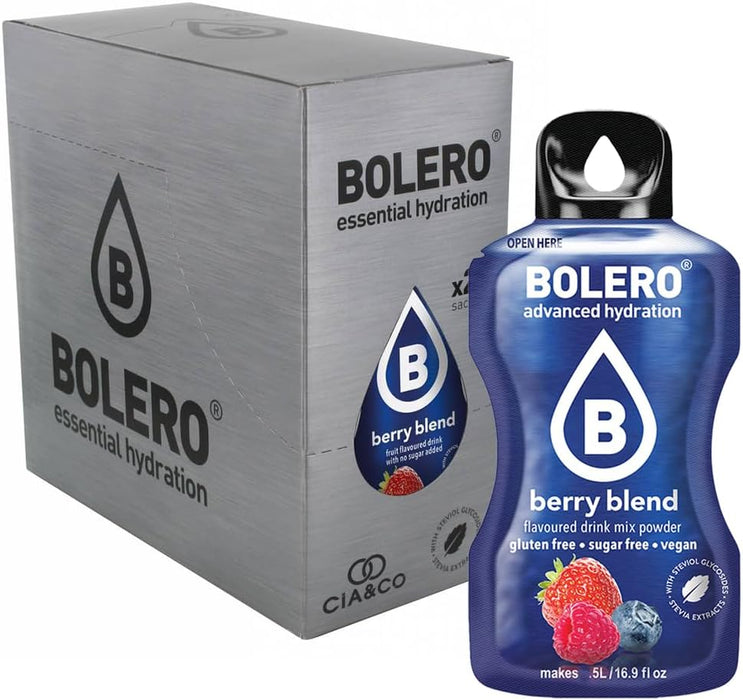 Bolero Frutos Rojos Sin Azúcar (24x9g) + Shaker Cia&Co (500ml). Pack completo de bebida hidratante con 50 Pepitas Saludables para un estilo de vida activo. Cia&Co - zoom