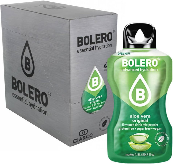 Bolero sabor Aloe Vera, 24 sobres para una hidratación suave y refrescante. Bebida sin azúcar y con Vitamina C. Incluye 30 Pepitas Saludables de Cia&Co para un bienestar natural. Cia&Co - extra