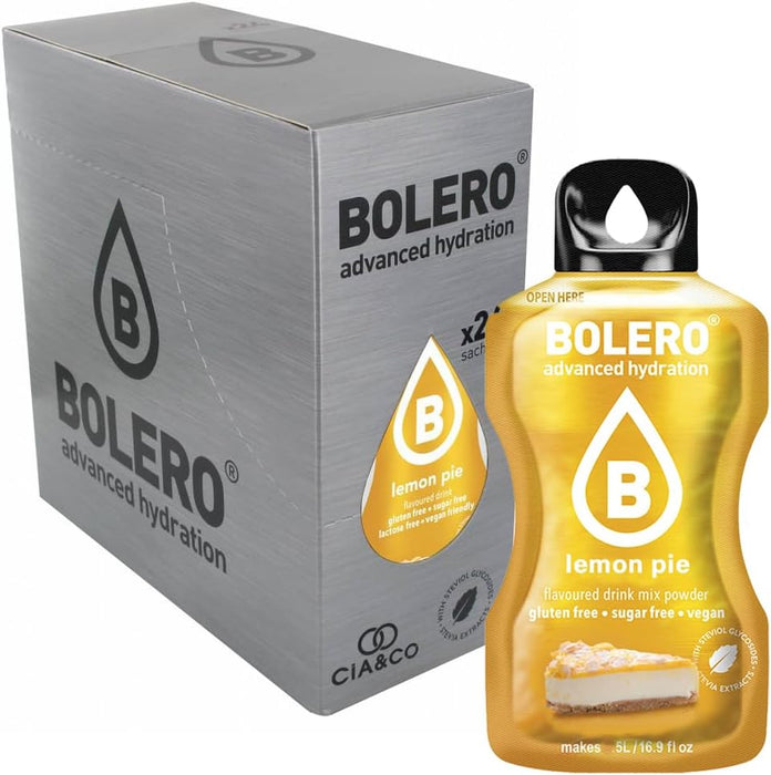 Bolero sabor Tarta de Limón en un pack de 24 sobres. Una bebida instantánea sin azúcar que captura la esencia del postre. Incluye 30 Pepitas Saludables de Cia&Co para tu bienestar. Cia&Co - extra