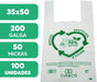Bolsas de Plástico 70% Reciclado Cia&Co, Tamaño L (35x50cm), Pack 100 Uds. Aptas para uso alimentario, reutilizables y resistentes (Galga 200) cumpliendo con la normativa española. Cia&Co - pack