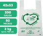 Bolsas de Plástico Blanco 70% Reciclado Cia&Co, Tamaño XL (42x53cm), Pack 2 Kilos. Aptas para uso alimentario, reutilizables y muy resistentes (Galga 200) cumpliendo la normativa española. Cia&Co - pack