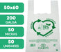 Bolsas de Plástico XXL (50x60 cm) Cia&Co, pack de 50 unidades. Fabricadas con un 70% de material reciclado, reutilizables, aptas para uso alimentario y con galga 200. Cia&Co - pack