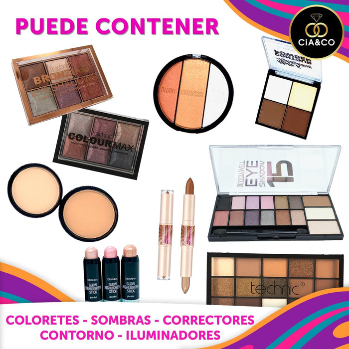 Caja Regalo de Belleza Cia&Co con 12 productos de Cosmética y Maquillaje. Un cofre sorpresa para mujer valorado en más de 25€ con una selección multimarca de alta calidad. Cia&Co - lateral