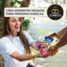 Cajita Regalo con +20 Chocolates y Chuches Cia&Co. Un surtido de primeras marcas con Kinder, Oreo, Haribo y Lacasitos, ideal para regalar en cumpleaños con tarjeta personalizada. Cia&Co - lateral