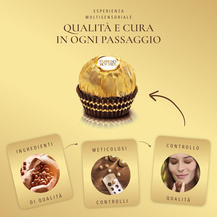Calendario de Adviento Ferrero Rocher 2024 (256g) con una selección de lujo de 5 especialidades: Rocher, RondNoir, Rafaello, Cappuccino y Manderly. Incluye tarjeta personalizable Cia&Co. Cia&Co - lateral