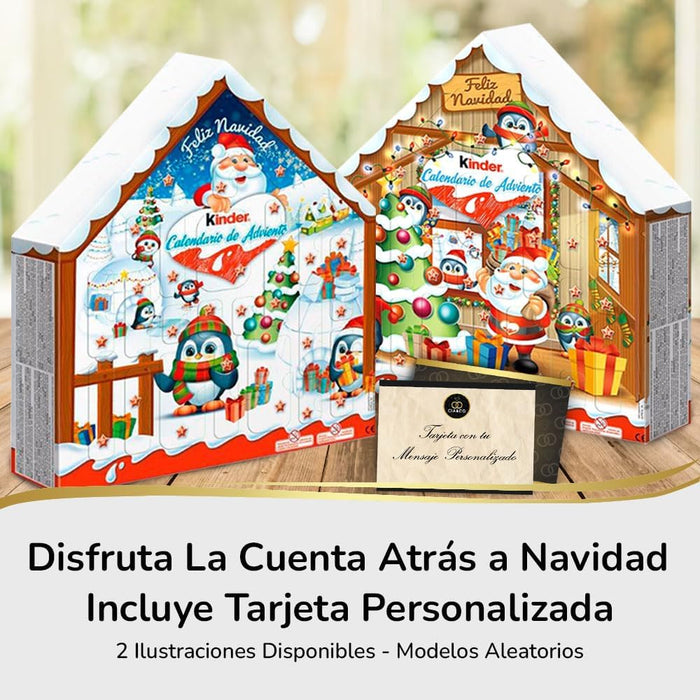 Calendario de Adviento Kinder Casa 2024 con 24 Chocolates Surtidos (184g) y Tarjeta Personalizable Cia&Co. Incluye Huevo Kinder Sorpresa, Schoko-Bons y más. Cia&Co - uso
