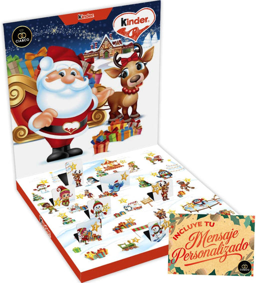 Calendario de Adviento Kinder POP UP Interactivo, 123g. Una cuenta atrás para Navidad con 24 sorpresas, juegos QR y Tarjeta Personalizable Cia&Co. Cia&Co - pack