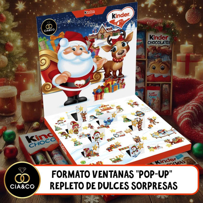 Calendario de Adviento Kinder POP UP Interactivo, 123g. Una cuenta atrás para Navidad con 24 sorpresas, juegos QR y Tarjeta Personalizable Cia&Co. Cia&Co - uso
