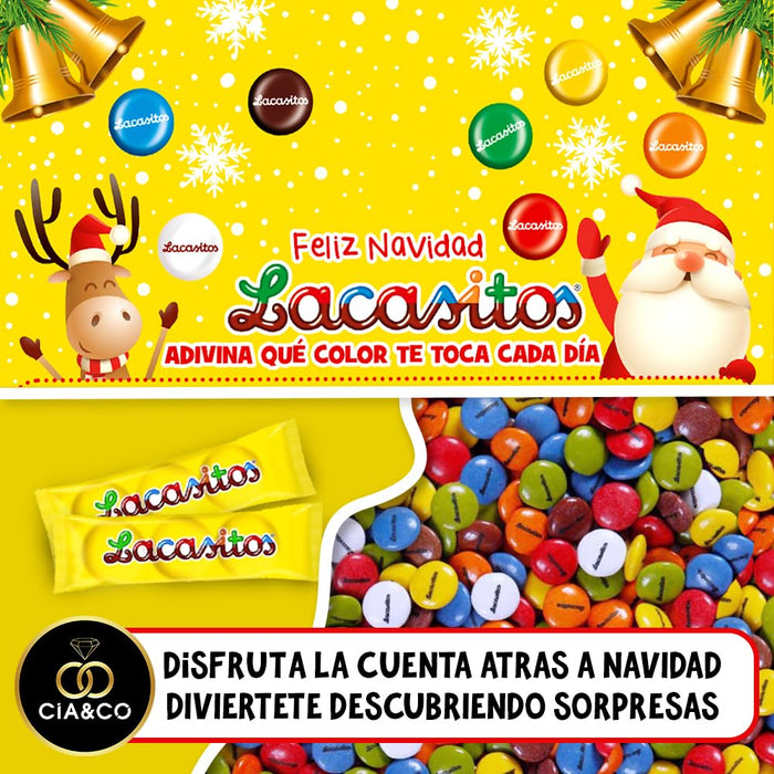 Calendario de Adviento Lacasitos 2024, 72g de chocolate, con 3 diseños aleatorios, pasatiempos y tarjeta personalizada Cia&Co. El regalo ideal para niños y niñas. Cia&Co - uso