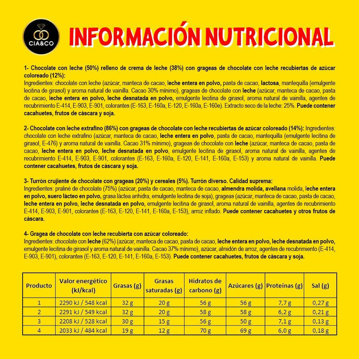 Calendario de Adviento Lacasitos en formato libro, 346g de chocolate, con 24 sorpresas variadas, juegos interactivos y tarjeta personalizada Cia&Co. El mejor regalo. Cia&Co - presentacion