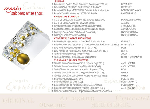 Cesta de Navidad Cia&Co Lote B808, Selección Gourmet. Un regalo tradicional con Cava Jaume Serra, vino tinto, ibéricos y dulces navideños. Incluye tarjeta personalizada para un detalle perfecto. Cia&Co - pack