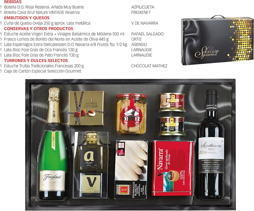 Cesta de Navidad Gourmet Cia&Co Lote 109. Una selección especial de ibéricos, vino, cava y dulces navideños, con tarjeta personalizada. El regalo perfecto para agradecer y celebrar. Cia&Co - pack