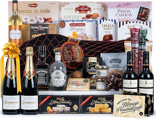 Cesta de Navidad Gourmet con Jamón Lote A309 de Cia&Co. Un regalo de agradecimiento superior, con Jamón Gran Reserva y productos de primeras marcas. Cia&Co - frontal