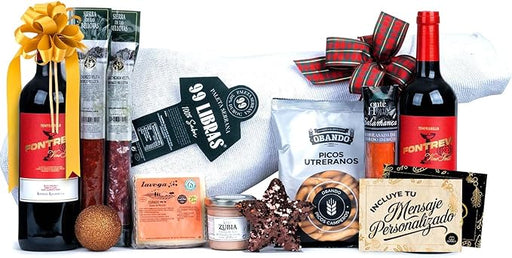 Cesta de Navidad Gourmet con Paleta Ibérica Lote A400 de Cia&Co. Un regalo de lujo para 2024 con productos premium y tarjeta personalizable con tu logo o imagen. Cia&Co - frontal