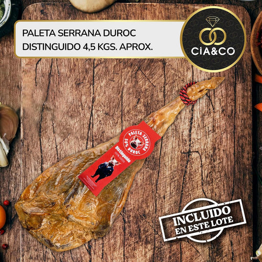 Cesta de Navidad Gourmet con Paleta Ibérica Lote A401 de Cia&Co. Un completo lote de regalo con una selección premium y tarjeta personalizable con tu logo o imagen. Cia&Co - pack