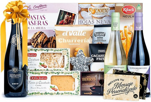 Cesta de Navidad Gourmet Lote A203 de Cia&Co. Un regalo excepcional para los paladares más exigentes, con productos de lujo y tarjeta personalizable con tu imagen o logo. Cia&Co - frontal