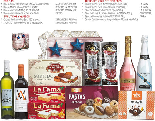 Cesta de Navidad Gourmet Lote B802 de Cia&Co. Un regalo de empresa o personal con una selección de productos tradicionales, ideal para agradecer y felicitar las fiestas. Cia&Co - pack