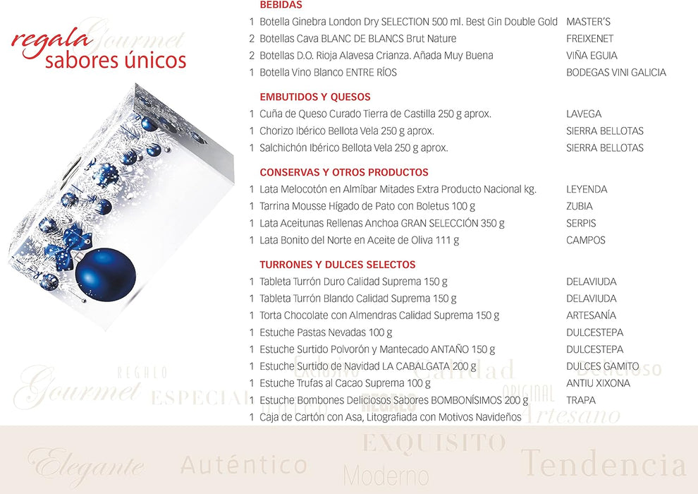 Cesta de Navidad Gourmet Lote B805 de Cia&Co. Un regalo inolvidable con una selección de productos de alta calidad, perfecto para empresas y para celebrar en familia. Cia&Co - pack