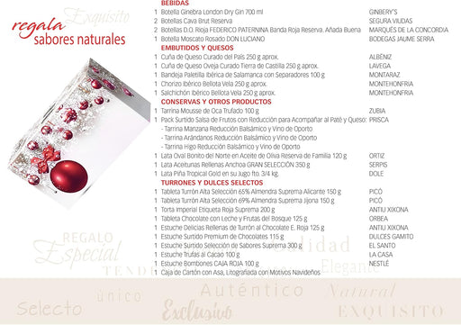 Cesta de Navidad Gourmet Lote B806 de Cia&Co. Un regalo de empresa o familiar con una selección de productos de alta calidad, como ibéricos, dulces y vinos. Cia&Co - pack
