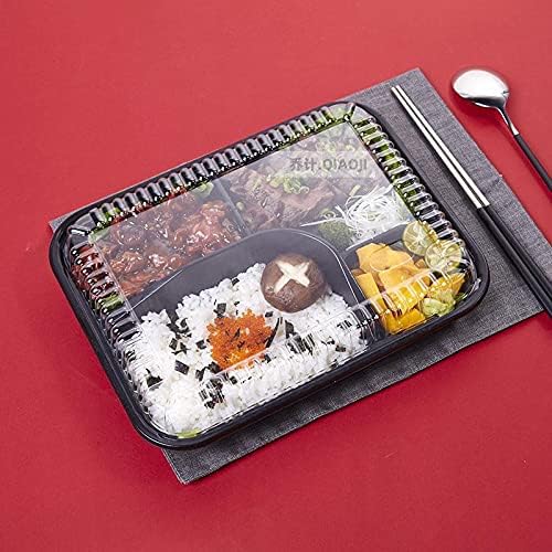 Cia&Co Pack de 12 Fiambreras Bento con 5 Compartimentos: La solución ideal para meal prep, con tapas herméticas, apilables y aptas para microondas y congelador. Cia&Co - pack